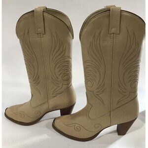 Vintage Acme Cowboy Boots Women's 7.5 M Leather Upper Block Heel 8801